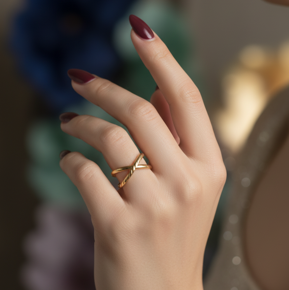 Criss Cross Ring (Adjustable) - Fine Fusionn