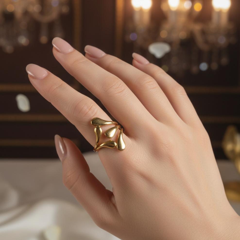 Raindrop Ring (Adjustable) - Fine Fusionn