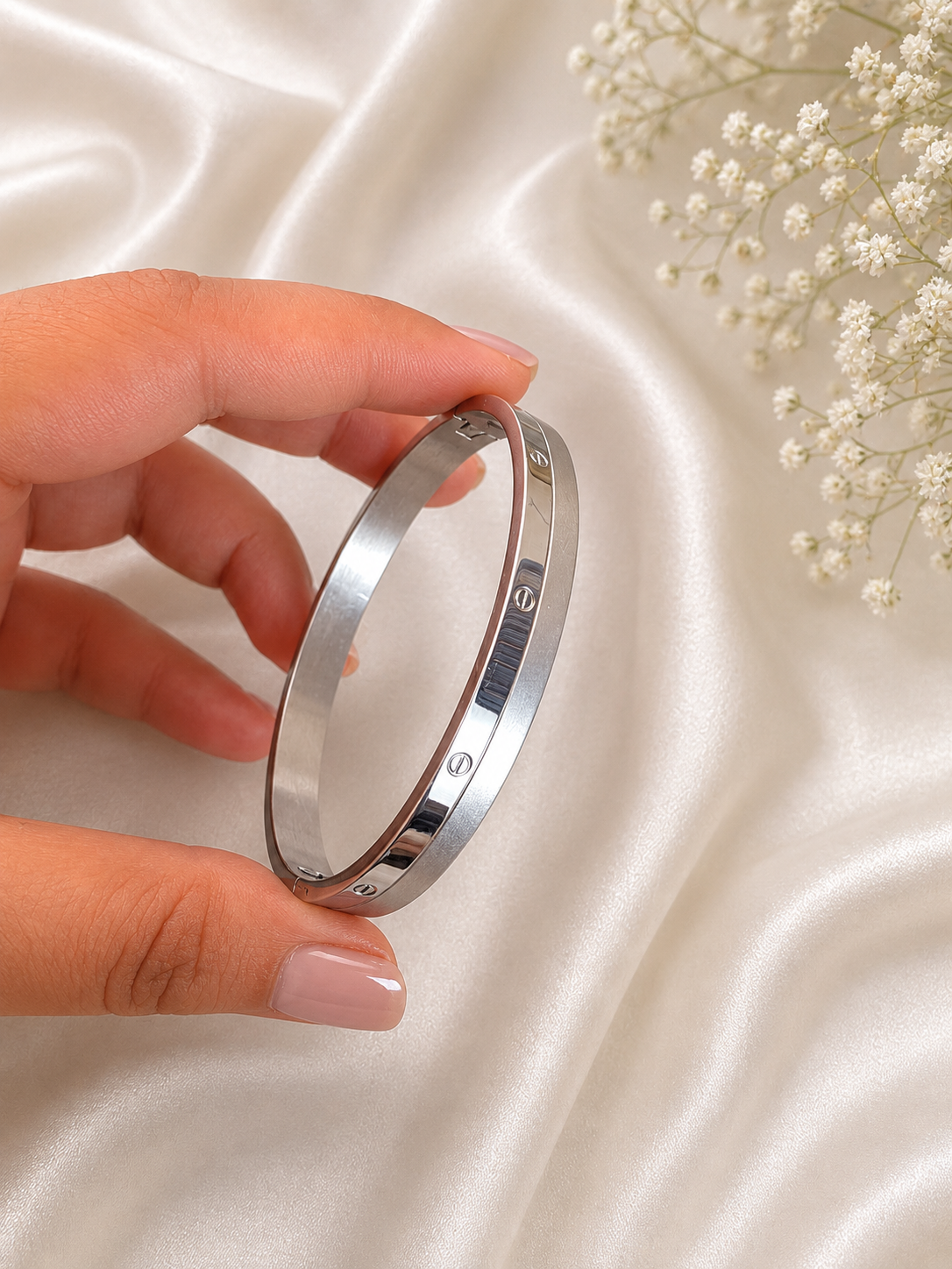 Half Cartier Silver Kada