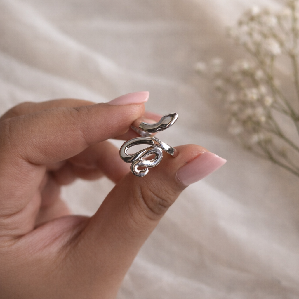 Silver Snake Ring (Adjustable)