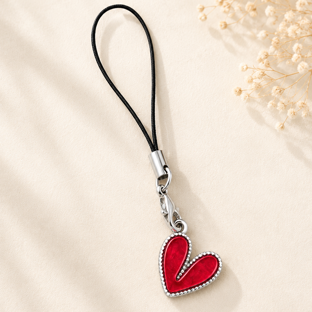Red Heart Phone Charm