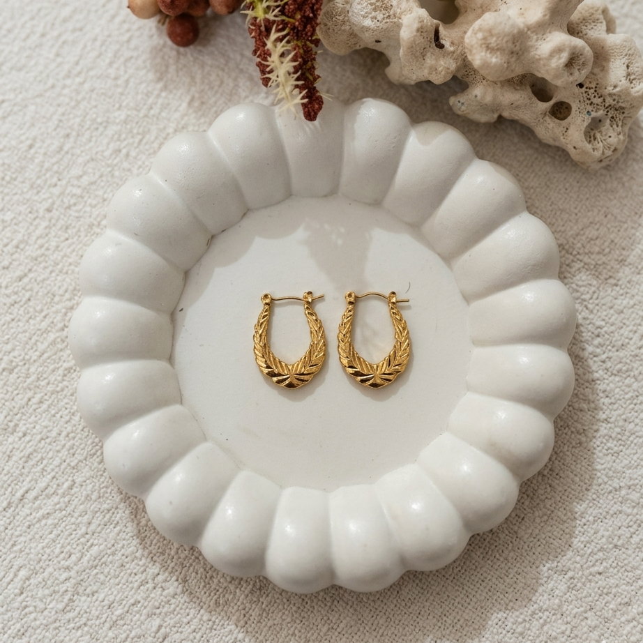 Textured Oval Earrings