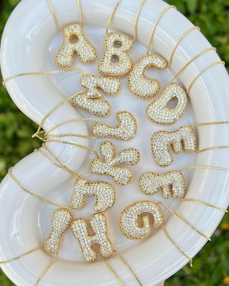 Mini Bubble Initials (Diamond)