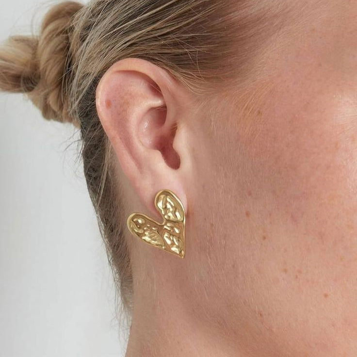 Crushed Heart Earrings