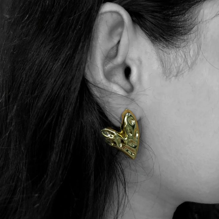 Crushed Heart Earrings