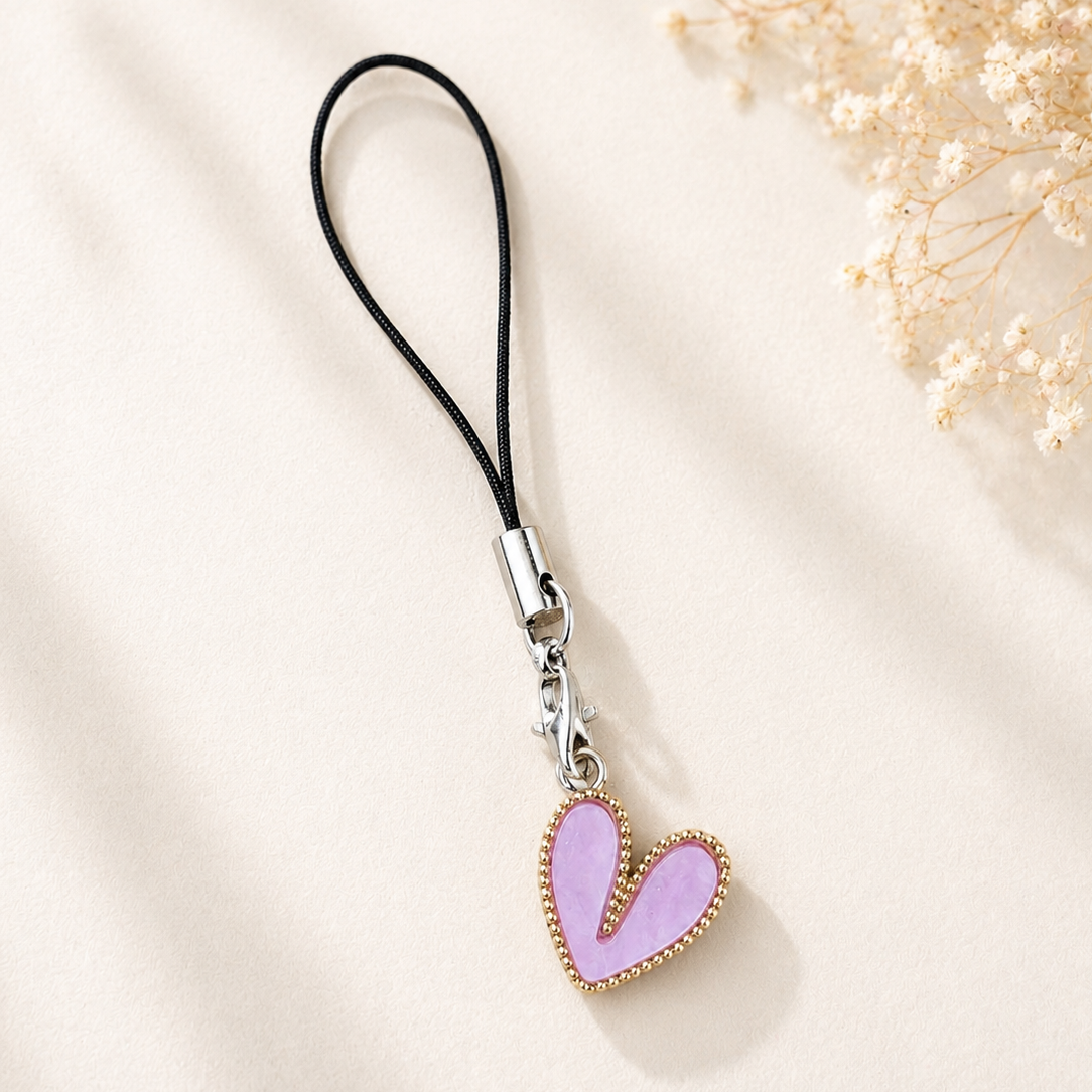 Purple Heart Phone Charm
