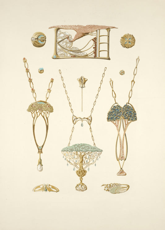 Collection of ornate vintage jewelry designs