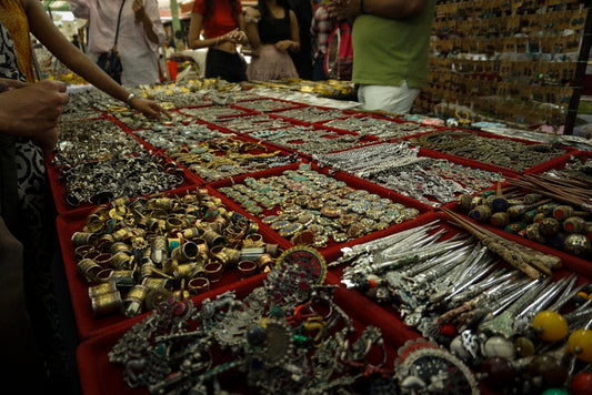 Table full of assorted jewelry and accessories