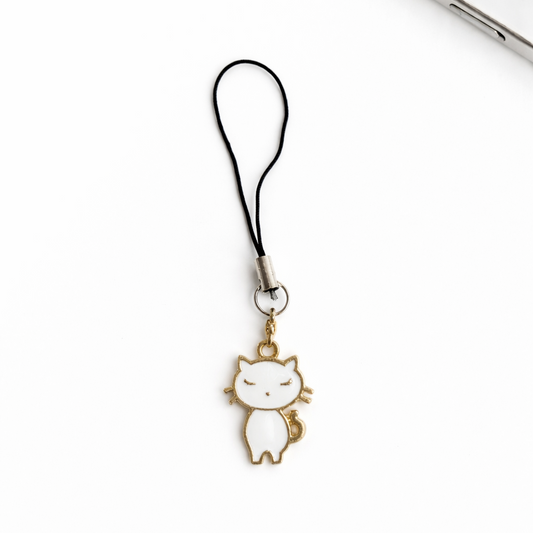 White Cat Phone Charms