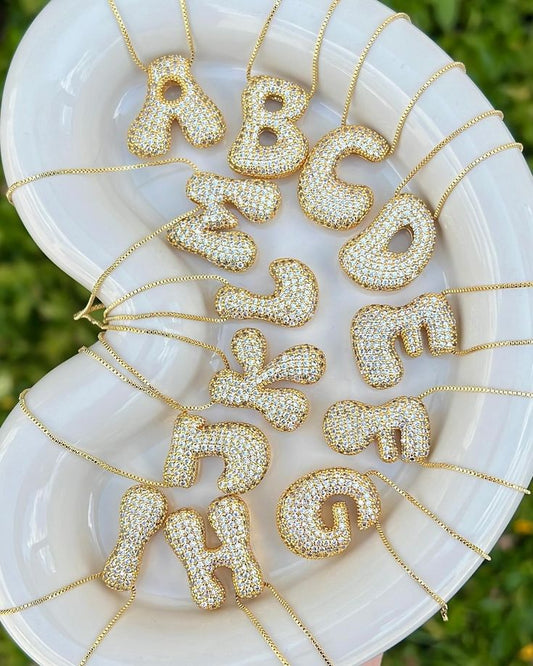 Mini Bubble Initials (Diamond)