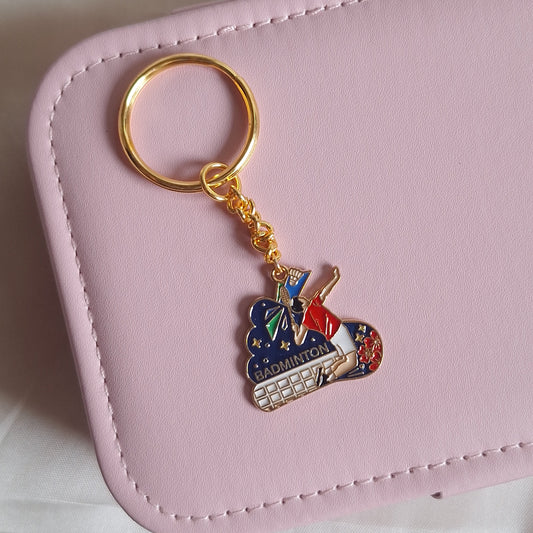 Badminton Court Keychain
