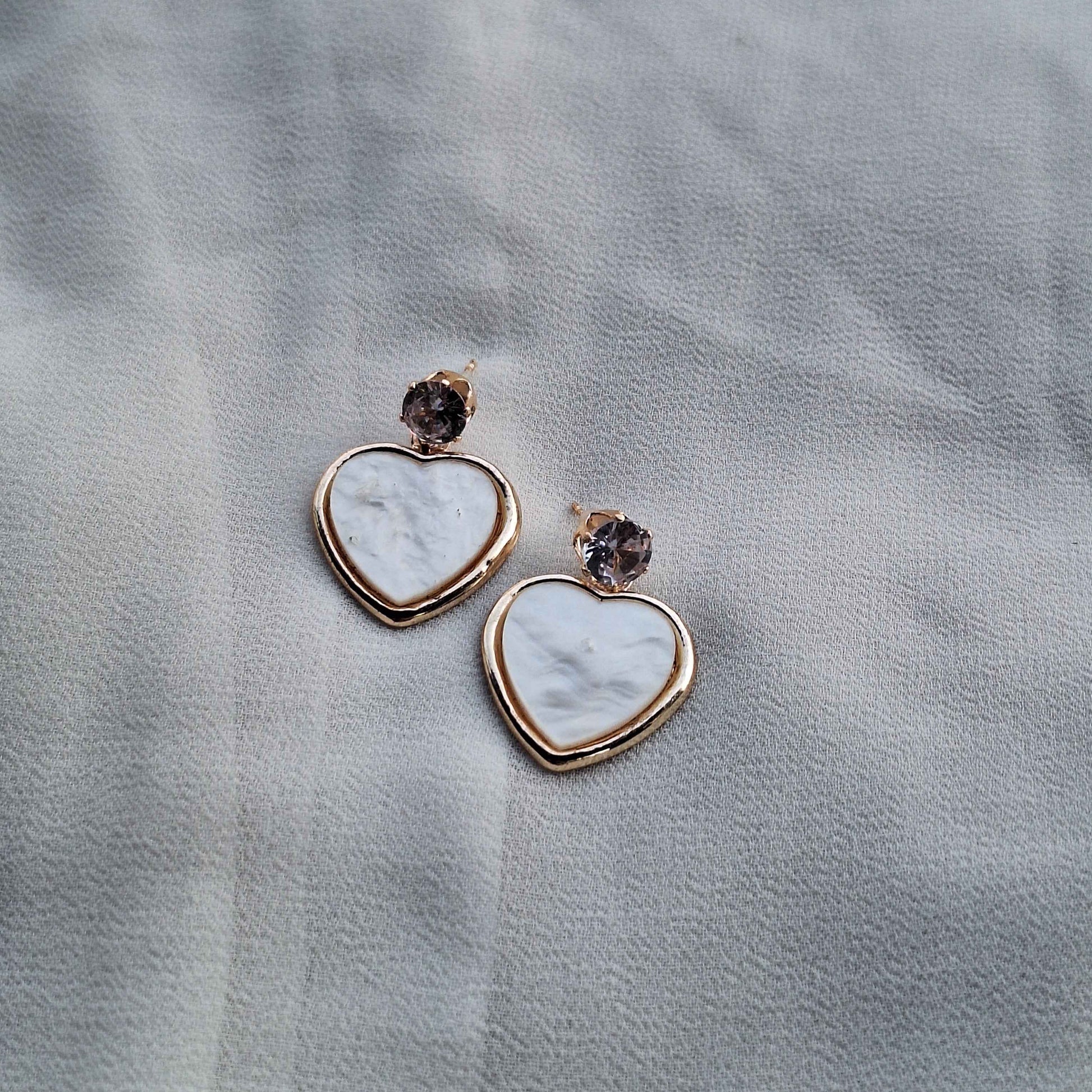 White Heart Earrings | Fine Fusionn
