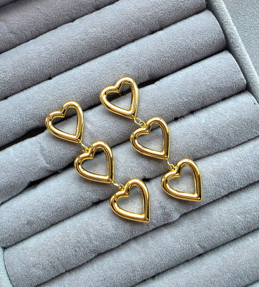 Long Heart Earrings