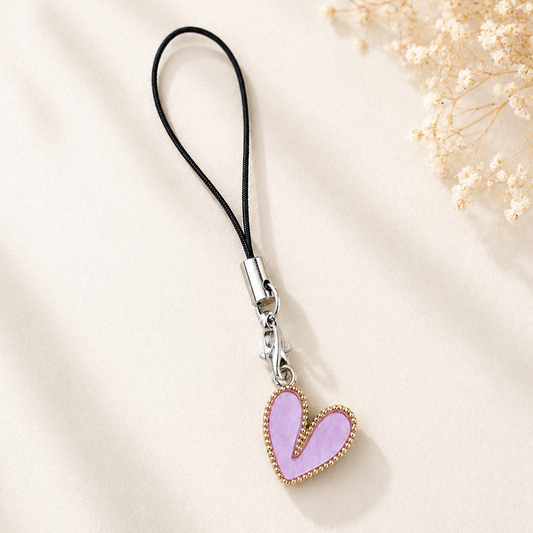 Purple Heart Phone Charm