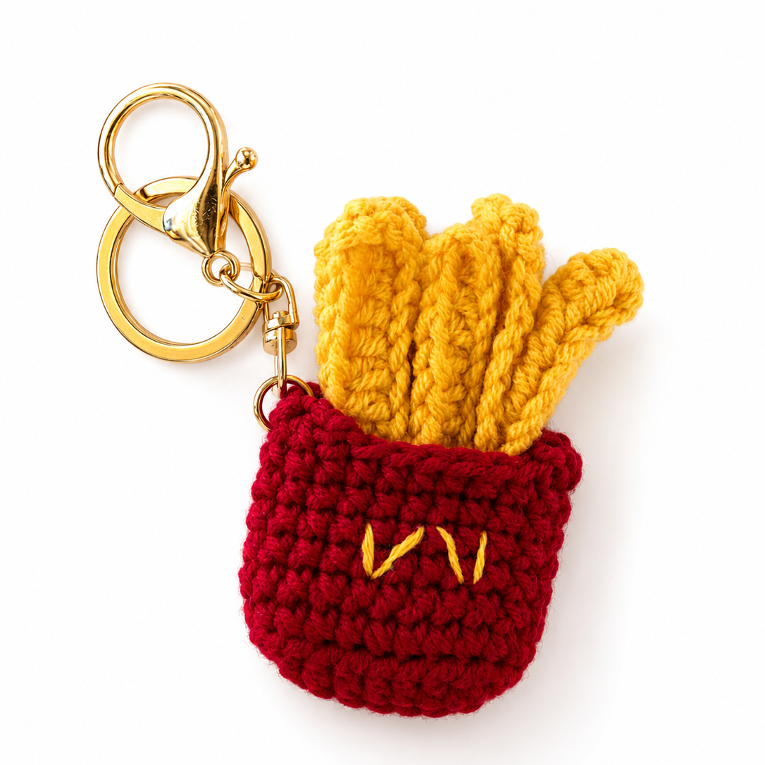 Fries Crochet Keychain