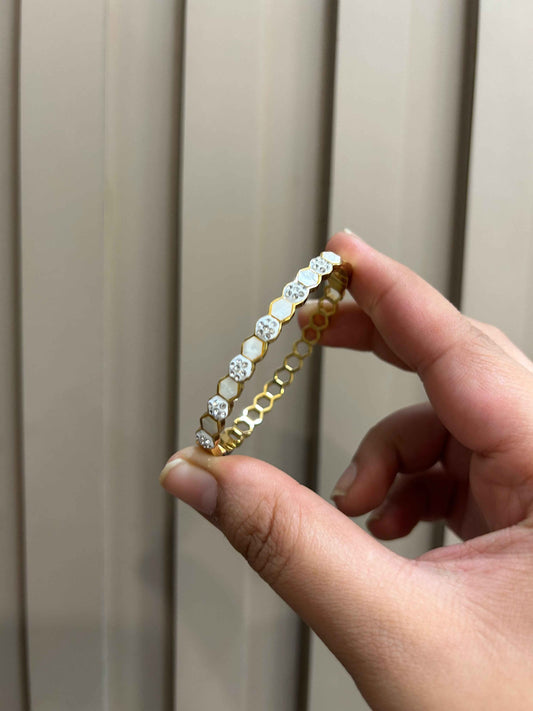 Studded Honeycomb - Thin Wrist / Baby Size Bracelet