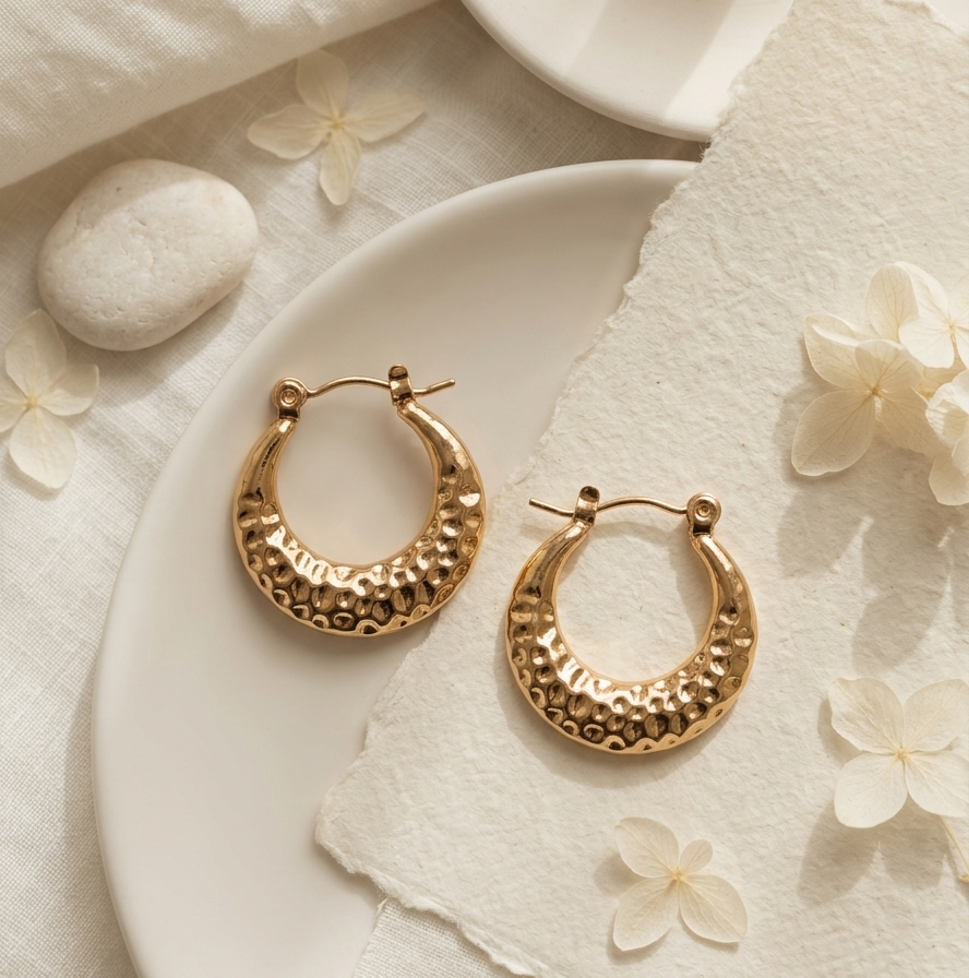 Textured Gold Earrings