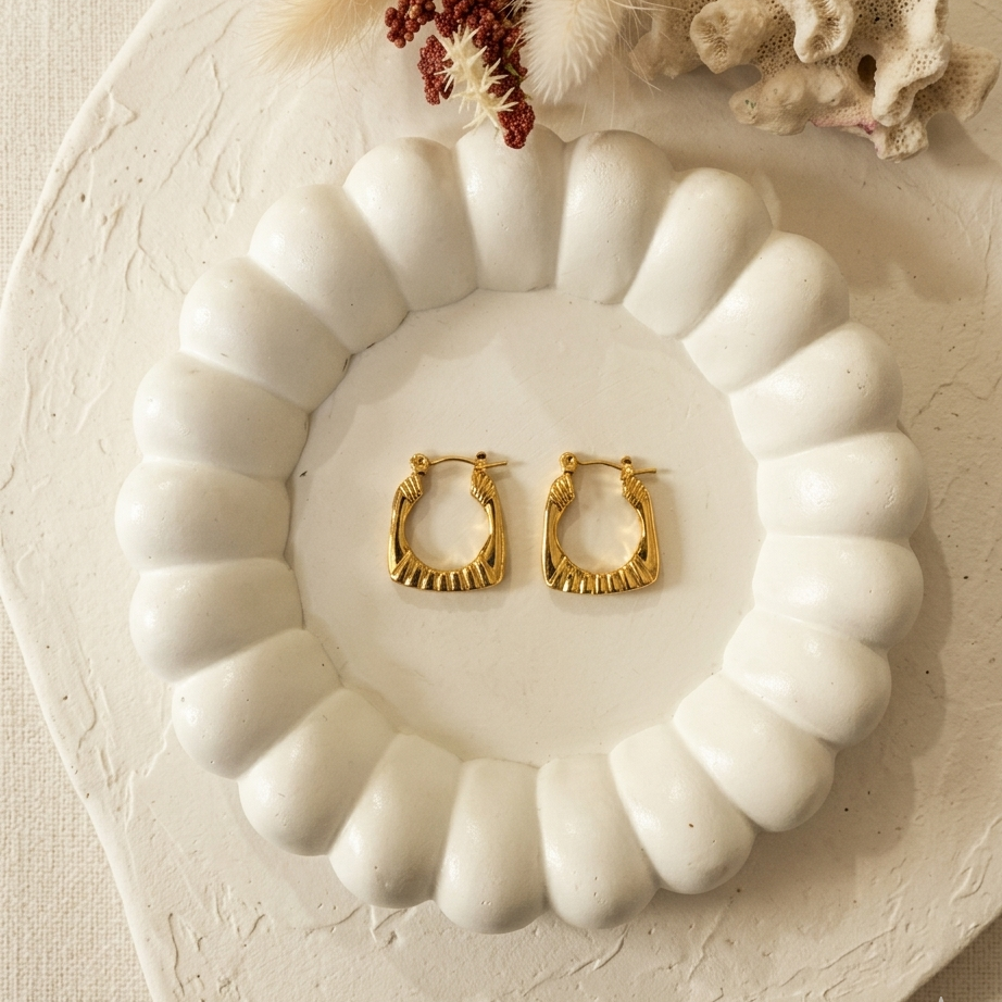Textured Square Earrings